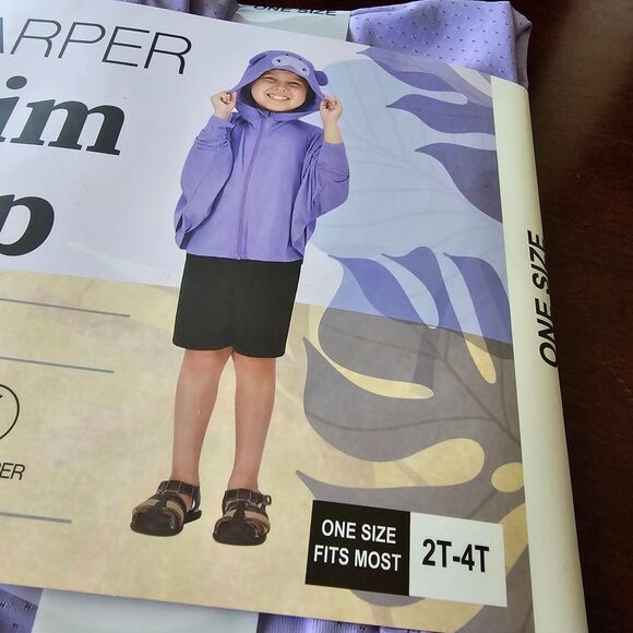 HAZEL + HARPER UPF Swim Coverup Purple Full Zipper 2T-4T Unisex - Picture 7 of 8